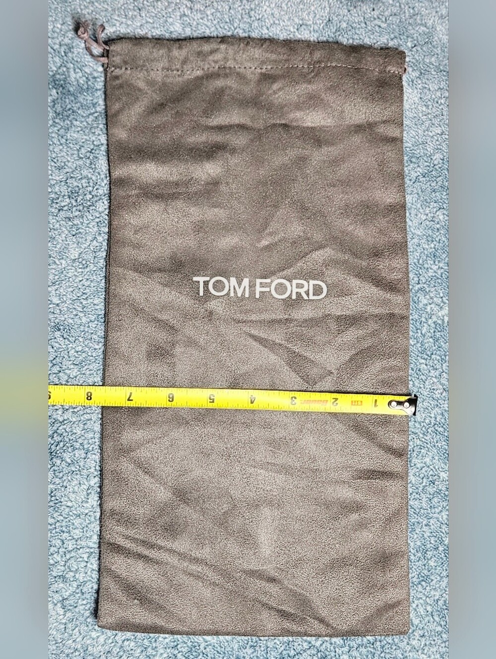 Authentic Tom Ford Dark Gray Soft Suede Cotton Drawstring Dust Bag Jewelry Pouch - Picture 8 of 8